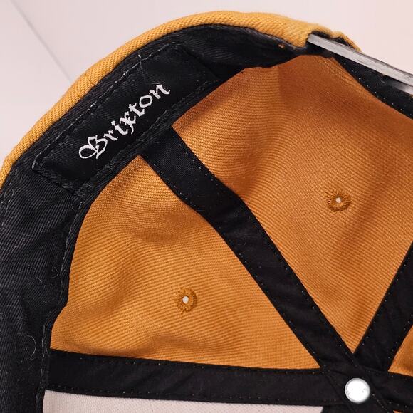 Brixton Mustard Yellow Copper Black Snapback Hat One Size Oceanside Surf Skate - Picture 9 of 11